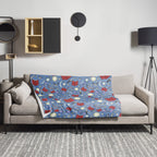 Blue Fantasy Book Throw Blanket